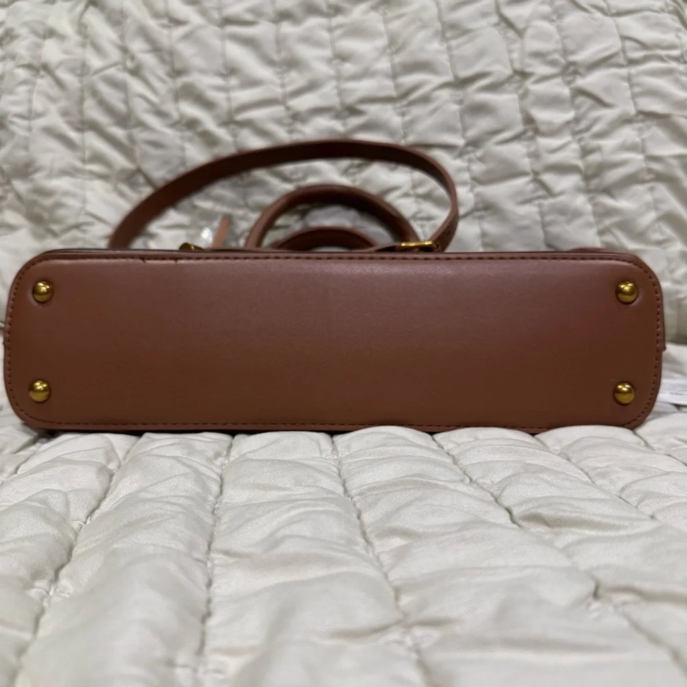 Steve Madden Brown Bthorne Nutshell with Teddy Bear Charms Crossbody Satchel Bag